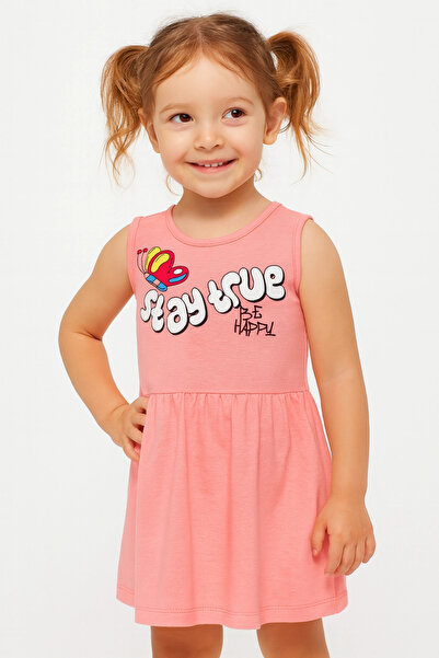 Divonette Patterned Girl Dress-Girls Clothing