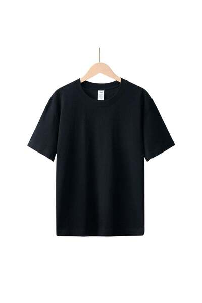 huitich Cotton Short Sleeve T-Shirt Black, Size L