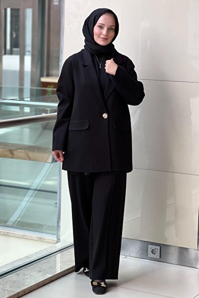 Ceremony Single Button Blazer Steel Jacket Pants Set