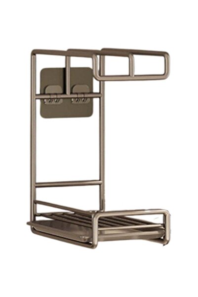 huitich رف مطبخ من الفولاذ المقاوم للصدأ بدون ثقب، فضي اللون، يُثبّت على الحا...