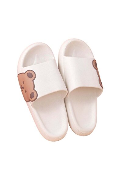 huitich White Side Bear Slide Sandals