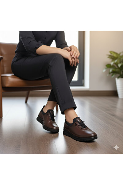 Wanetti Kadın Anne Günlük Yürüyüş Ortopedik Taban Rahat Konforlu Lastikli Ayakkabı