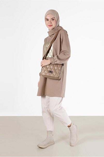 Alvina Τουνίκ με σχέδιο καπιτονέ - γιακάς με κορδόνια, μοντέλο 42289