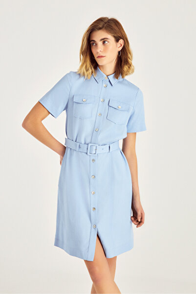 Naramaxx Kemerli Gömlek Elbise