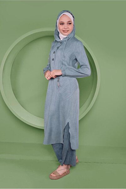 Alvina Довга туніка з капюшоном і ґудзиками 41341