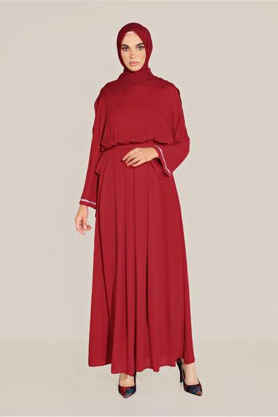 Alvina Beli Elastic Rhinestone Salaş Dress 40772