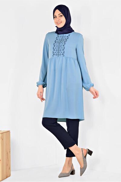 Alvina Ethnic Patterned Balloon Sleeve Tunic 4174