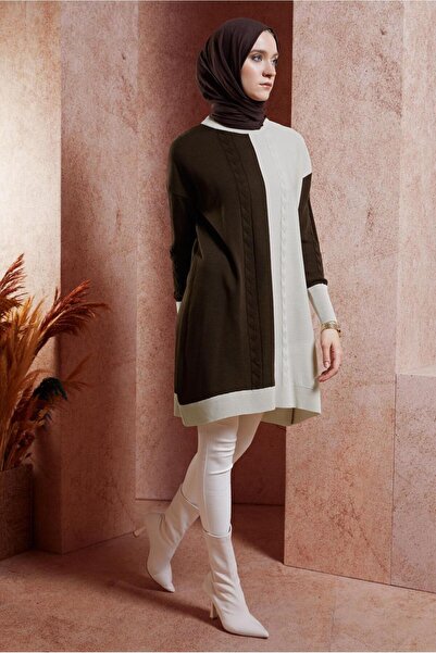 Alvina Two Color Knitwear Tunic 44901