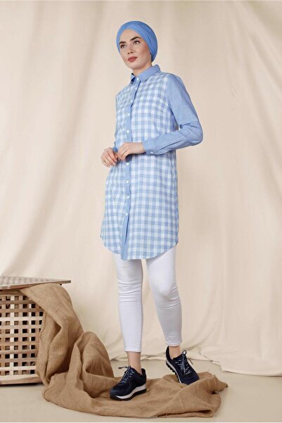 Alvina Хлопчача туніка з бавовняної тканини з квадратним візерунком 4146