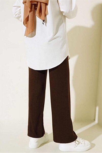 TRENDTESETTÜR Women's Brown Knitwear Trousers T 90011