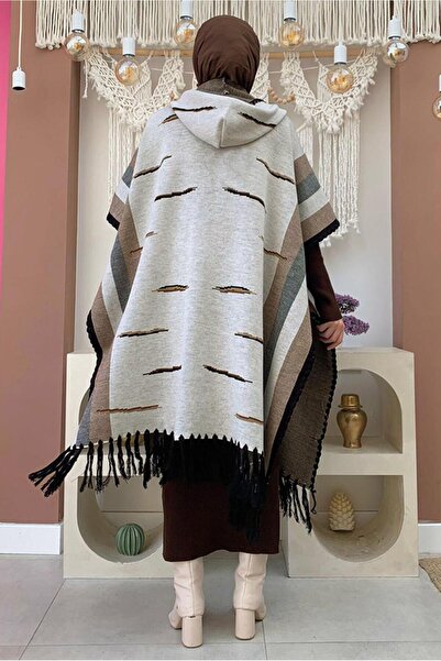 TRENDTESETTÜR ΓΥΝΑΙΚΕΙΑ ΜΠΕΖ (ΠΕΤΡΑ) ΚΟΥΚΟΥΛΑ ΠΛΕΚΤΗ PONCHO T 6061