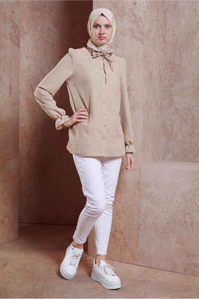 Alvina 44596 Model Tied Collar Blouse