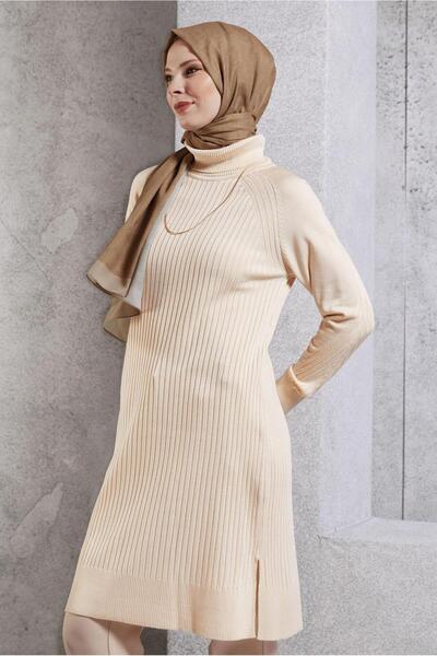 Alvina Ankle Collar Knitting Tunic 44930