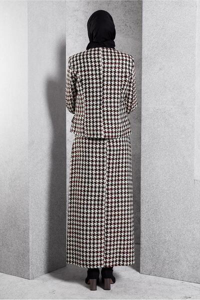 Alvina 30502 Model Brooch Detailed Skirted Suit