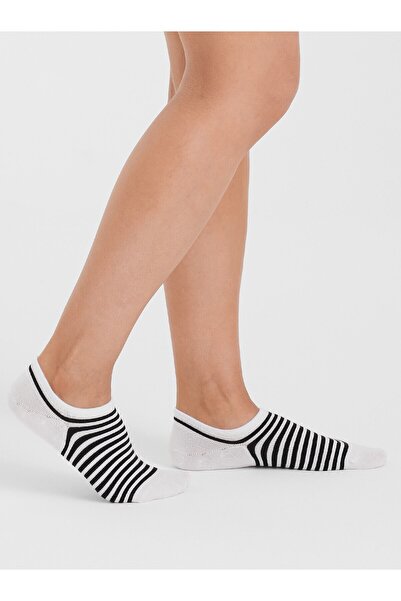 Forwena Чифт от 3 раирани, шарени, безшевни, невидими дамски чорапи тип „кец“