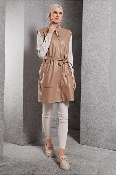 Alvina Sunny Leather Vest with Birds 45239