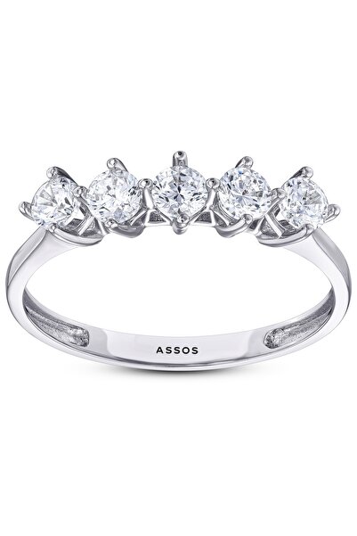 Assos Pırlanta Altın Beştaş Yüzük - 14K