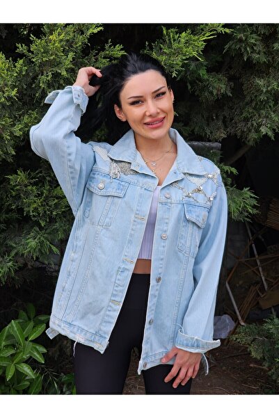 RENGARENG DENİM CEKET-TASARIM ÜRÜN -TAMAMI EL İŞÇİLİĞİ