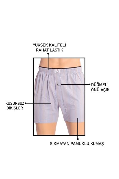 Öts 3'lü Erkek Süprem Boxer Indıgo (%100 Pamuk)