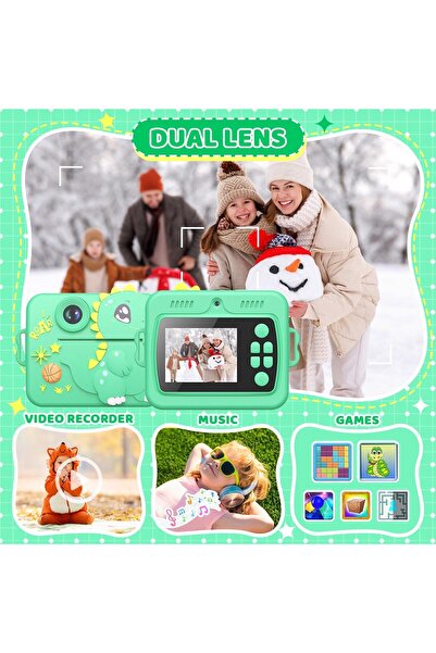 VALA Kids Camera with Instant Printing, VALA® 8K DINOSAUR