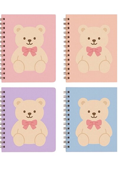 Panda A5 Spiral School Notebook - 80 Sheets Lined Concept Notebook Christmas New Year Teddy Bear