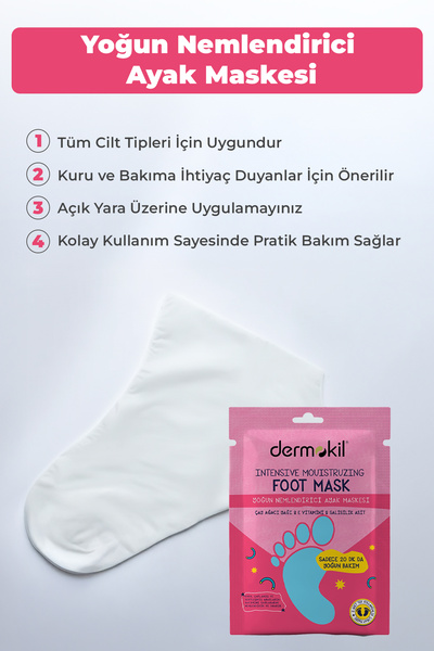 Dermokil Yoğun Nemlendirici Ayak Maskesi 30 Ml + Onarıcı El Maskesi 30 Ml 2 ' Li Set