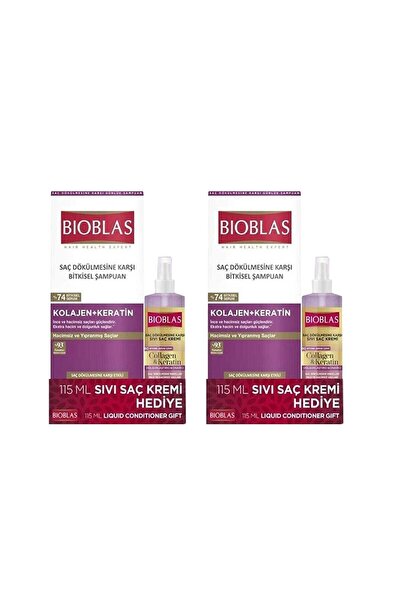 Bioblas Kolajen Keratin Şampuan 360 ml + 115 ml Sıvı Saç Kremi Hediye x 2 Adet