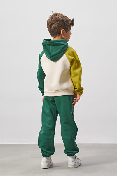 Minipodyum Σετ αθλητική φόρμα με εμπριμέ Color Block Boy's Bottom Top