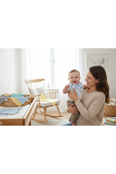 Enhitbaby طقم 10 قطع للرجال، مريلة وشاح، 100% قطن