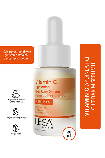 Lesaderm Vitamin C Aydınlatıcı Cilt Bakım Serumu Yoğun Nem, Aydınlık Cilt, Re...