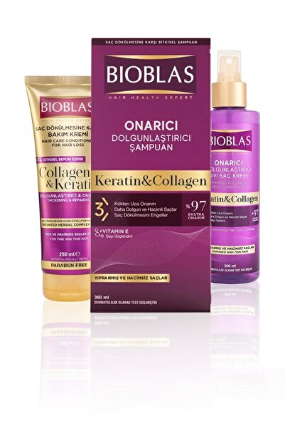 Bioblas Collagen&Keratin Complex B19 3-Piece Hair Care Set