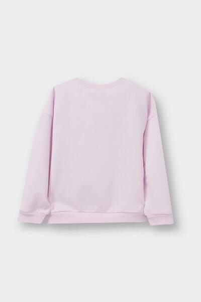 DeFacto Kız Bebek Bisiklet Yaka Baskılı İçi Yumuşak Tüylü Sweatshirt E8922A525AU