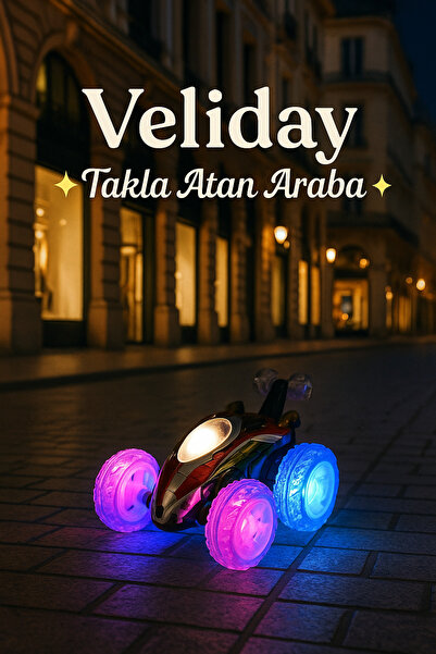 Veliday Uzaktan Kumandalı Işıklı Takla Atan Akrobat Araba Oyuncak