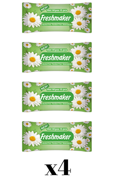 Freshmaker Promo pack of 4 pieces - pocket wet wipes, 15 pcs.