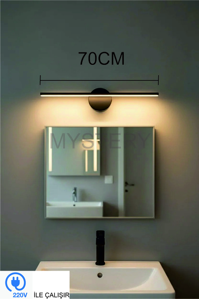 MYSTERY Siyah Banyo Duvar Ayna Tablo Koridor Cafe Hotel Aydınlatması Led Flüt Aplik Günışığı