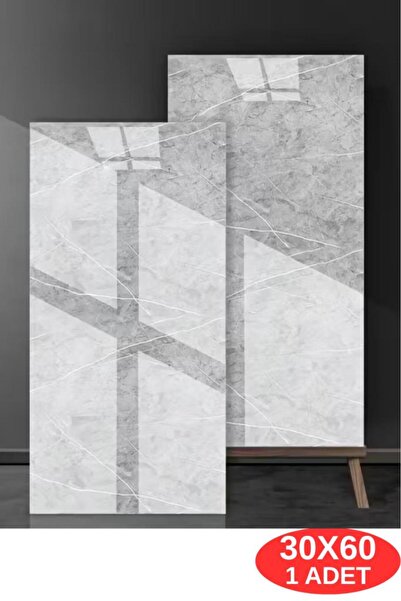 Renkli Duvarlar 60x30cm Gri Mermer Desen Yapışkanlı Karavan Prefabrik Banyo Wc Duvar Kaplama Paneli Kağıdı TX-058