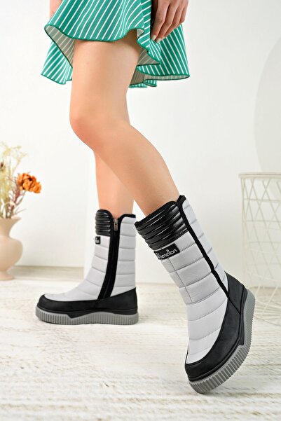 Benetton 50027 Сірі жіночі зимові чоботи з хутром всередині