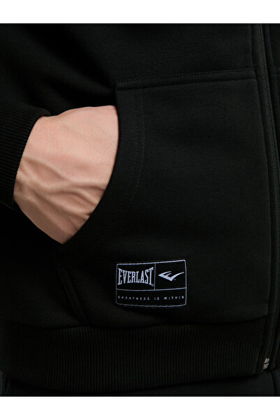 EVERLAST Ever Essentials Regular Black Men's Hooded Full Zip Sweatshirt