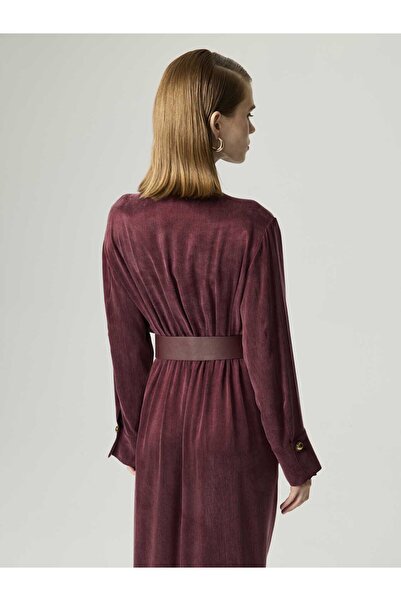 Nocturne Drape Detaylı Kemerli Maxi Elbise