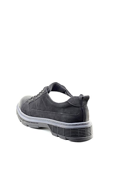 grado Genuine Leather Men's Daily Shoes Black Nubuck 1806