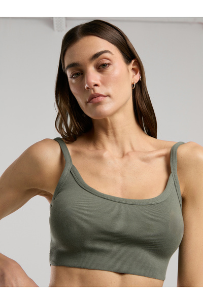 EVERLAST Ever Relaxed Rib Khaki Women's Athlete Bustier