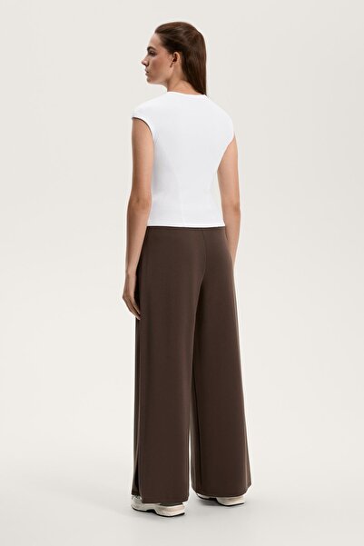 Oysho Short-sleeved rib top with cotton and modal
