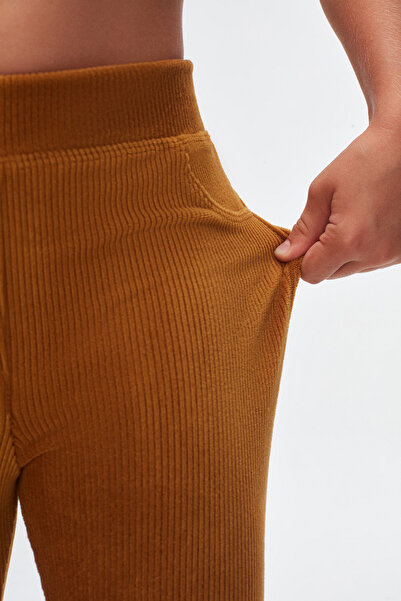 LOVETTI Hardal Kız Çocuk Fitilli Kadife Sahte 4 Cep Tayt