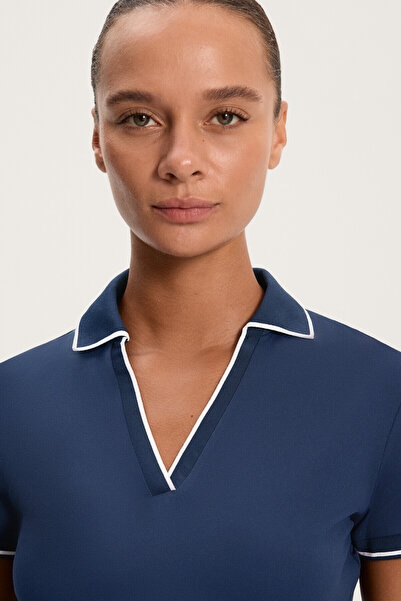 Oysho Piping Comfortlux kısa kollu polo tişört