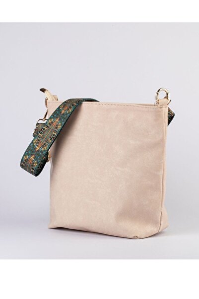 HAPBUY Krem Kadın Lüks Omuz Çantası Desenli Askılı Fermuarlı Kaliteli Işçilik...