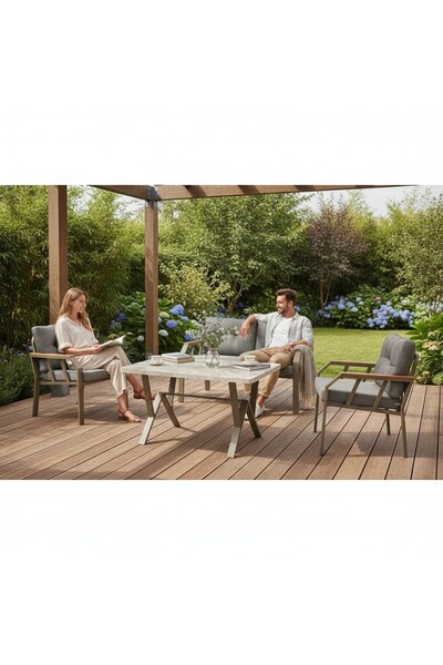 Tu Tienda Nergiz Model Bal Köpüğü Metal Renk- 2 1 1 Masa Bahçe Balkon Mobilyası,kazayağı Sb