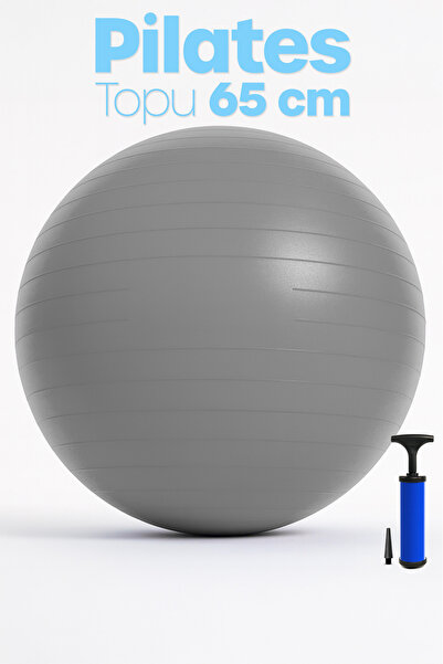 Telvesse 65 cm Pilates Ball and Pump Set | Suitable for Height 155-170 cm Durable Anti-Slip Gray
