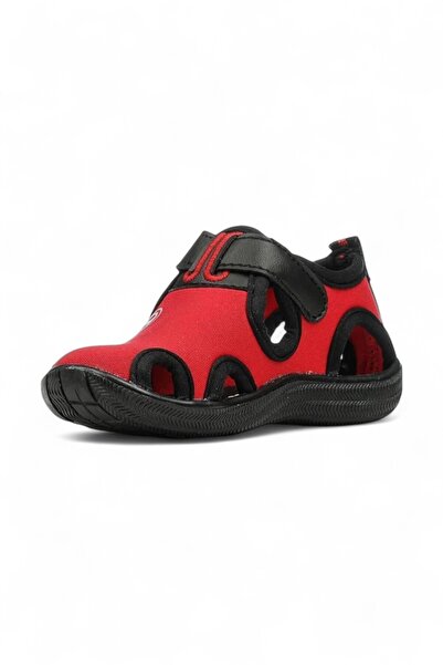 Nstil Daily Unisex Children's Black Red Sandals Flexible Non-Slip Sole Velcro Summer Sea Nursery Shoes 141