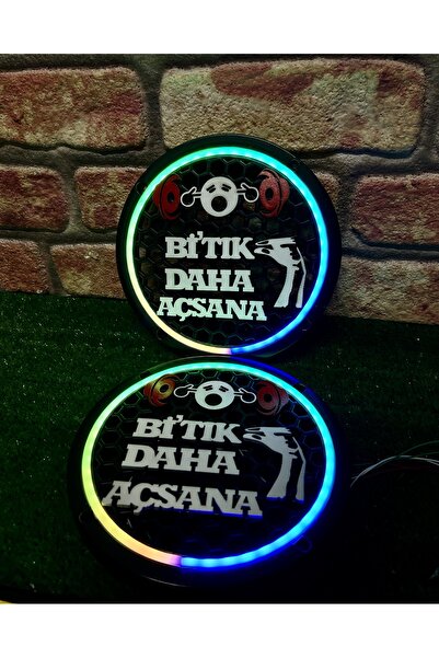 TREND Özel Tasarım Bİ Tık Daha Açsana Yazılı 20cm Midrange Hoparlör Kapağı Pixel Kayar Ledli 1Takım 2 Adet