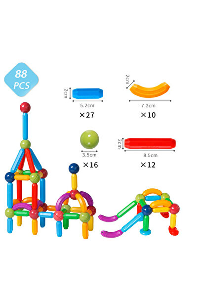 OEM Magnetic Sticks, Montessori Toy, Building Blocks, STEM Sensory Toy, 88 Elements, M